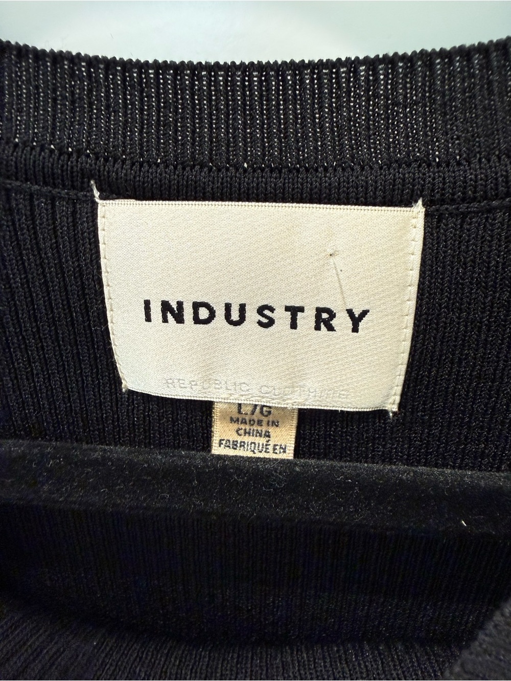 INDUSTRY Black Ruffle Sleeve Ribbed Tank - Picture 2 of 4